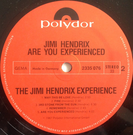 The Jimi Hendrix Experience : Are You Experienced / Axis: Bold As Love (LP, Album, RE + LP, Album, RE, RP + Comp)