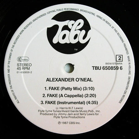 Alexander O'Neal : Fake (Extended Version) (12", Maxi)