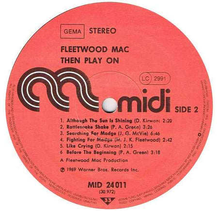 Fleetwood Mac - Then Play On (LP) (Near Mint (NM or M-))