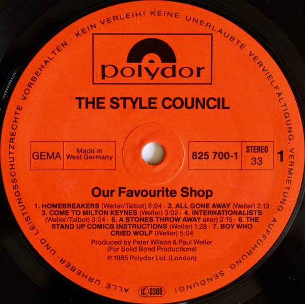 The Style Council - Our Favourite Shop (LP) (Near Mint (NM or M-))