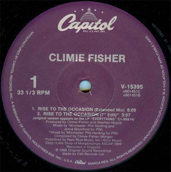 Climie Fisher - Rise To The Occasion (12") (Near Mint (NM or M-))