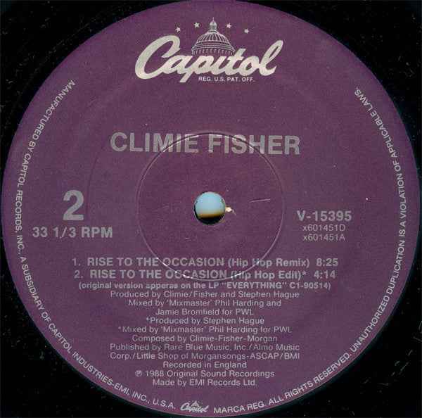 Climie Fisher - Rise To The Occasion (12") (Near Mint (NM or M-))