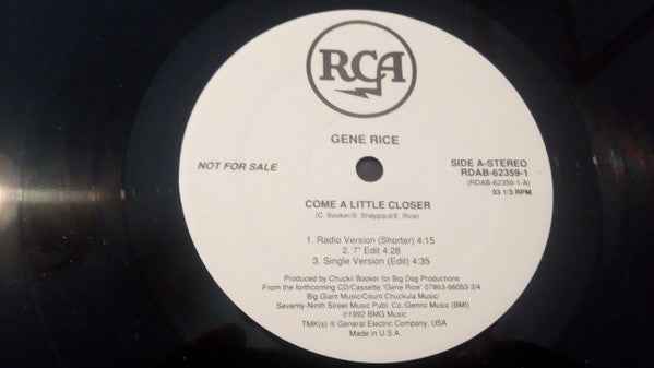 Gene Rice - Come A Little Closer (12") (Near Mint (NM or M-))
